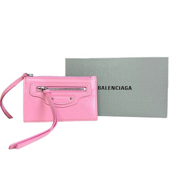 New in Box Balenciaga Pink Leather Neo Classic Wallet - Picture 1 of 14